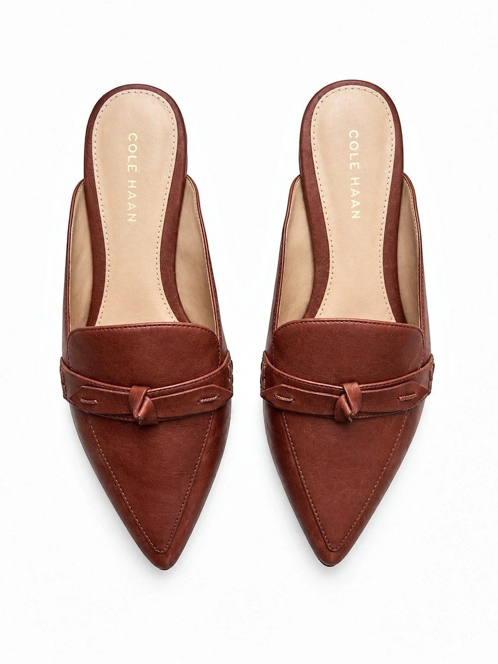 Cole Haan Piper Bow Mule Pointed-Toe Brown Mules